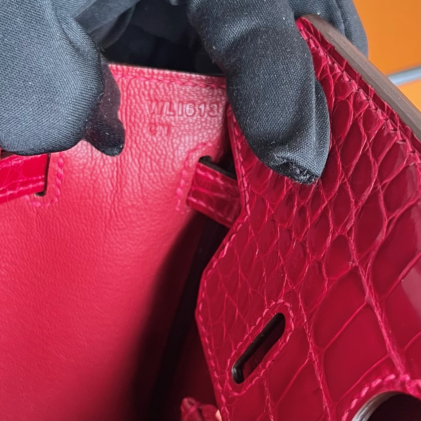愛馬仕鉑金包配貨要配多少 Hermes Birkin 25 Touch Togo/霧面美洲鱷魚 Q5 Rouge Casaque國旗紅