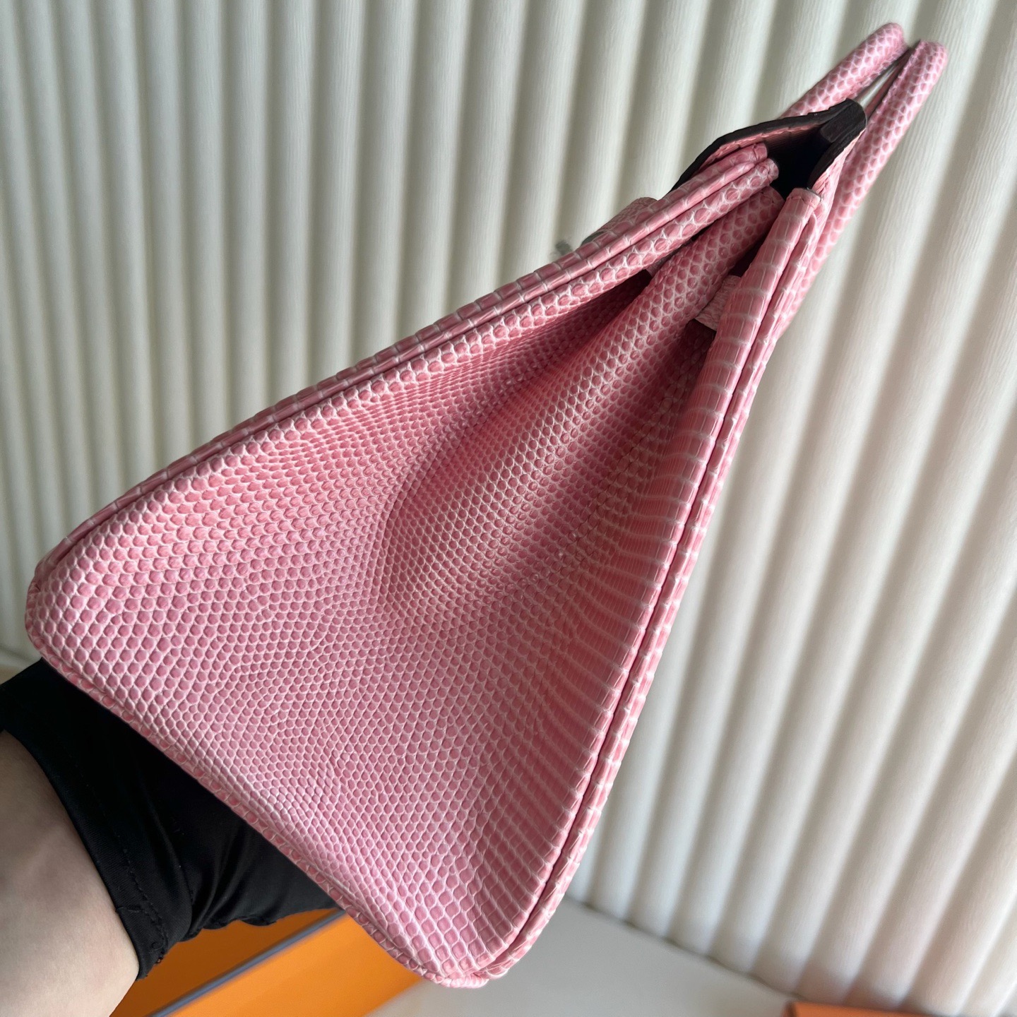越南愛馬仕鉑金包多少錢一隻 Hermes Birkin 25 Lizard Rose Sakura櫻花粉內拼Crocus紫夢幻紫