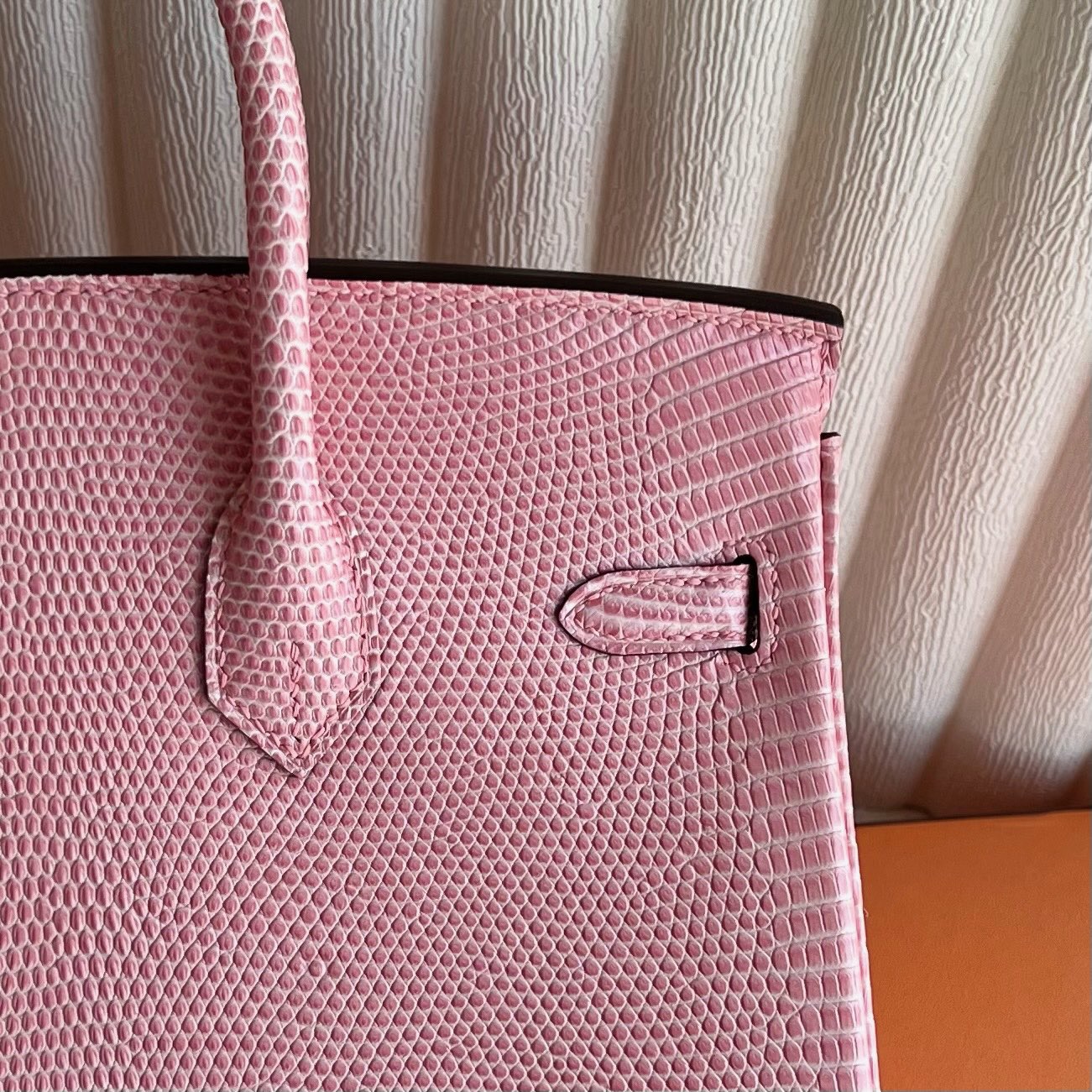 越南愛馬仕鉑金包多少錢一隻 Hermes Birkin 25 Lizard Rose Sakura櫻花粉內拼Crocus紫夢幻紫