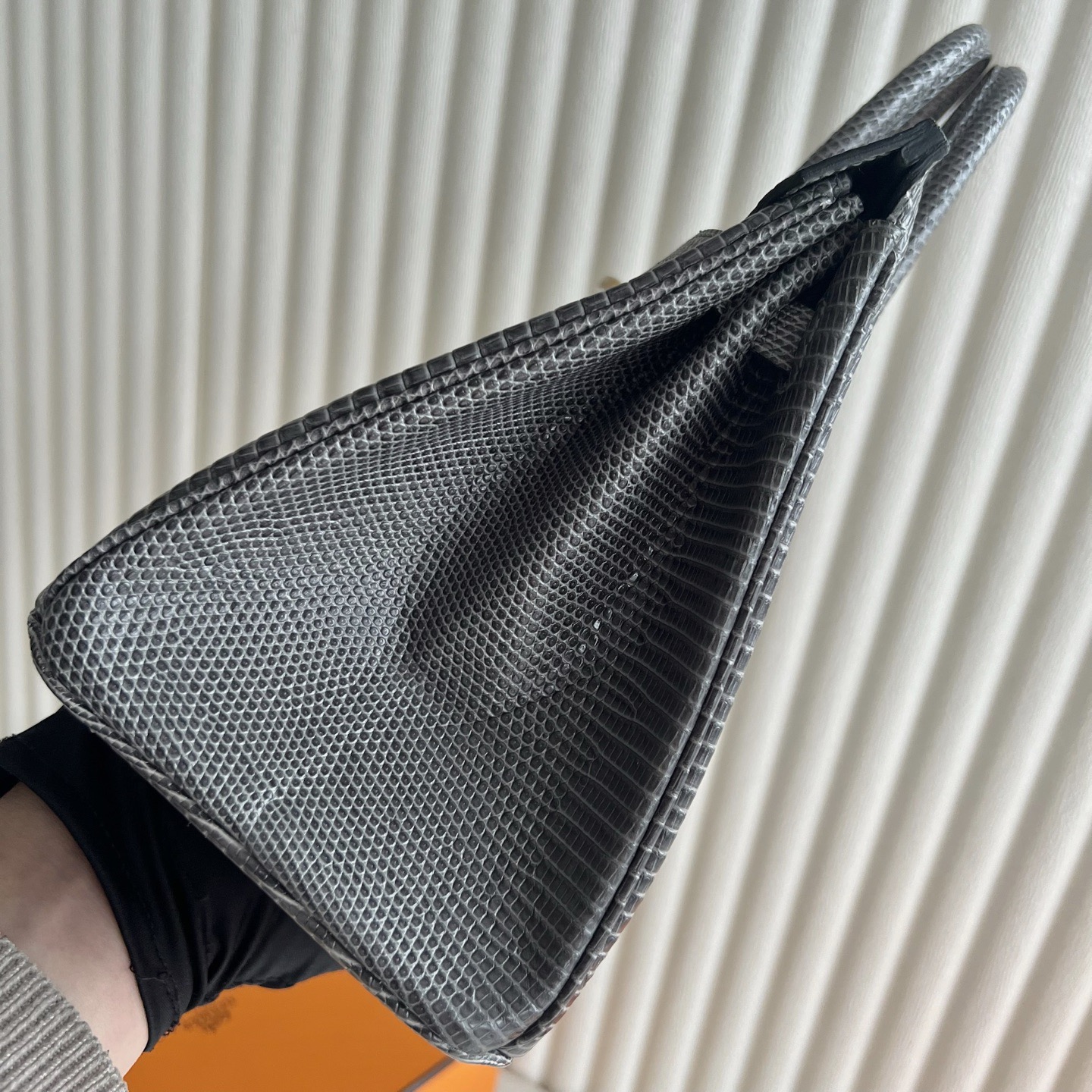 愛馬仕鉑金包25寸價格及圖片 Hermes Birkin 25 Lizard Gris Fonce 麻繩灰