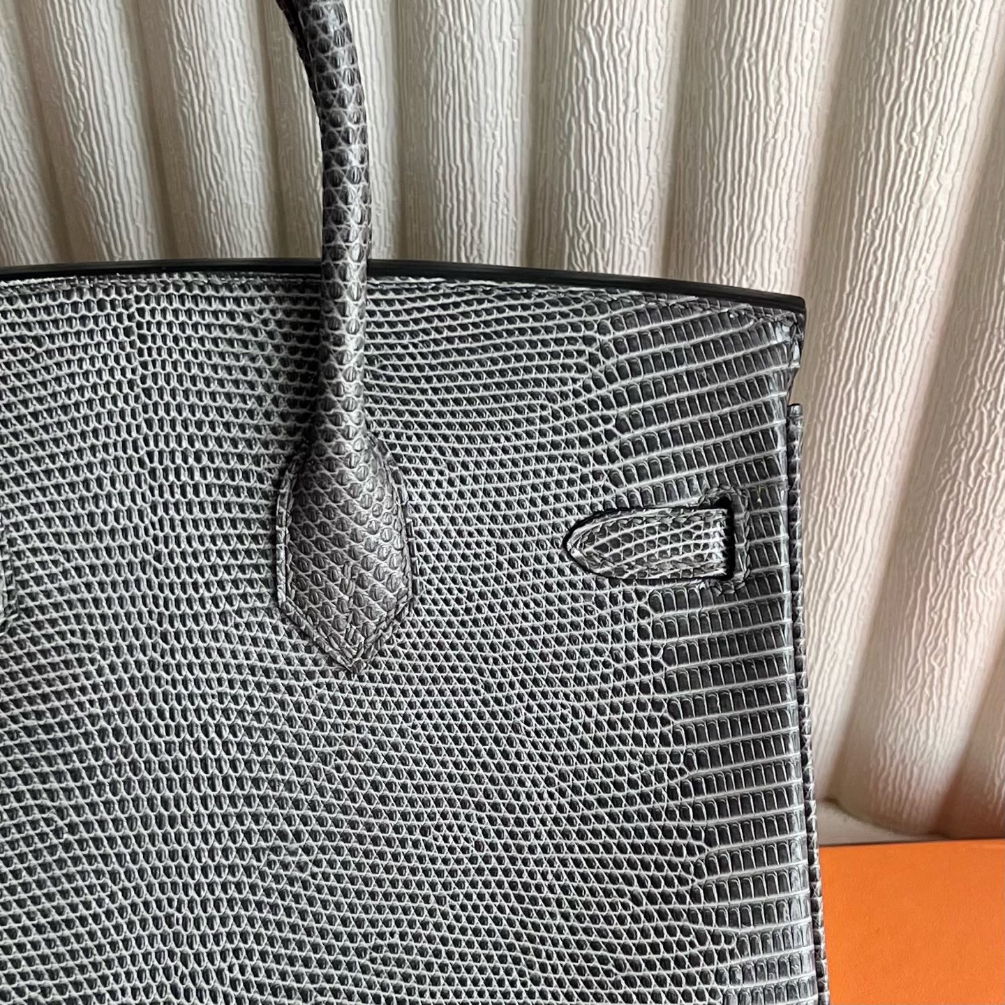 愛馬仕鉑金包25寸價格及圖片 Hermes Birkin 25 Lizard Gris Fonce 麻繩灰