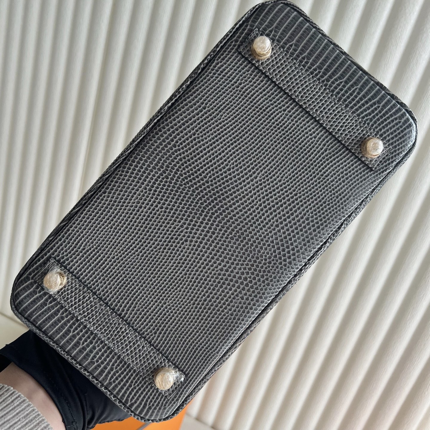 愛馬仕鉑金包25寸價格及圖片 Hermes Birkin 25 Lizard Gris Fonce 麻繩灰