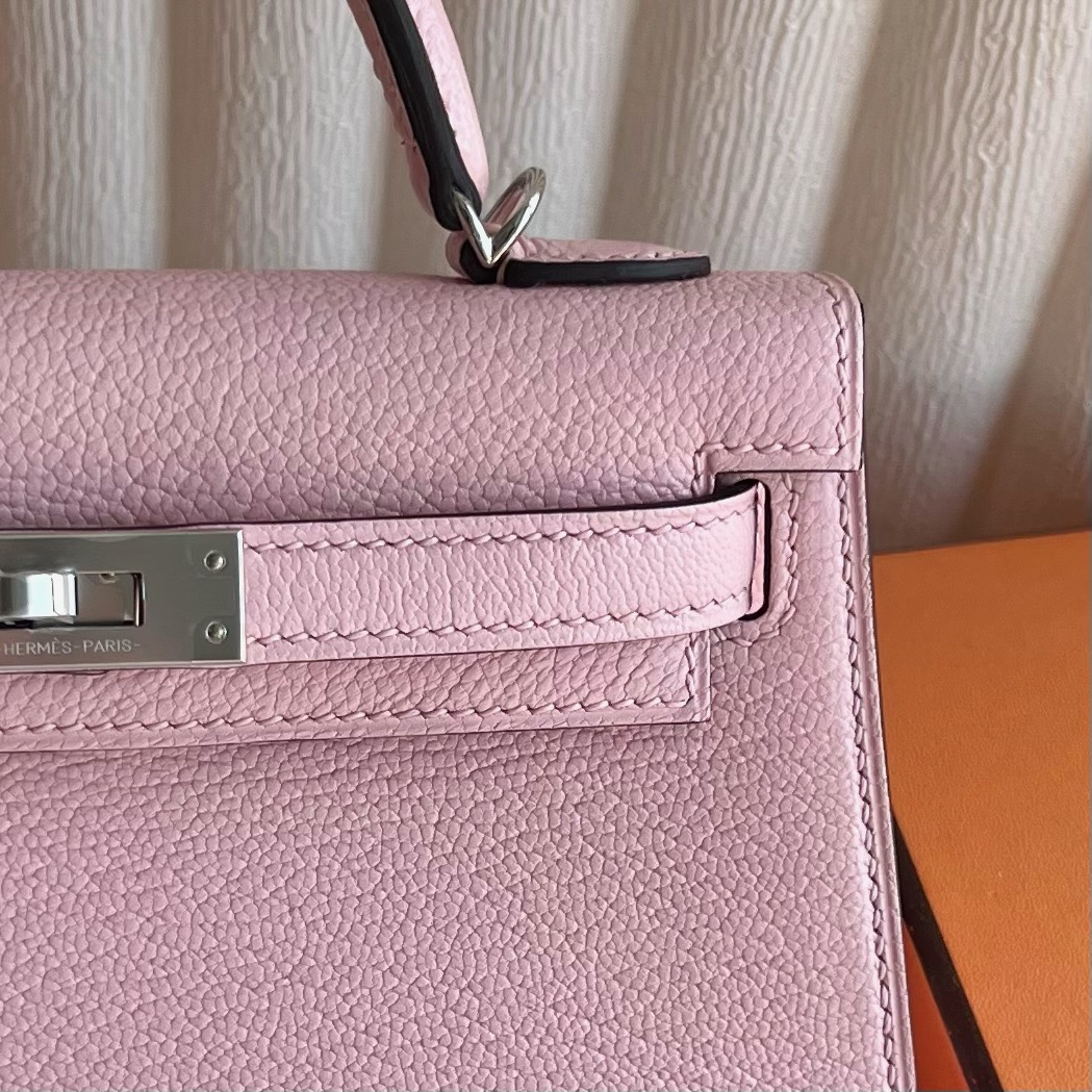 愛馬仕二代凱莉mini 香港價格多少錢 Hermes Kelly Mini Sellier Chever Rose Sakura櫻花粉