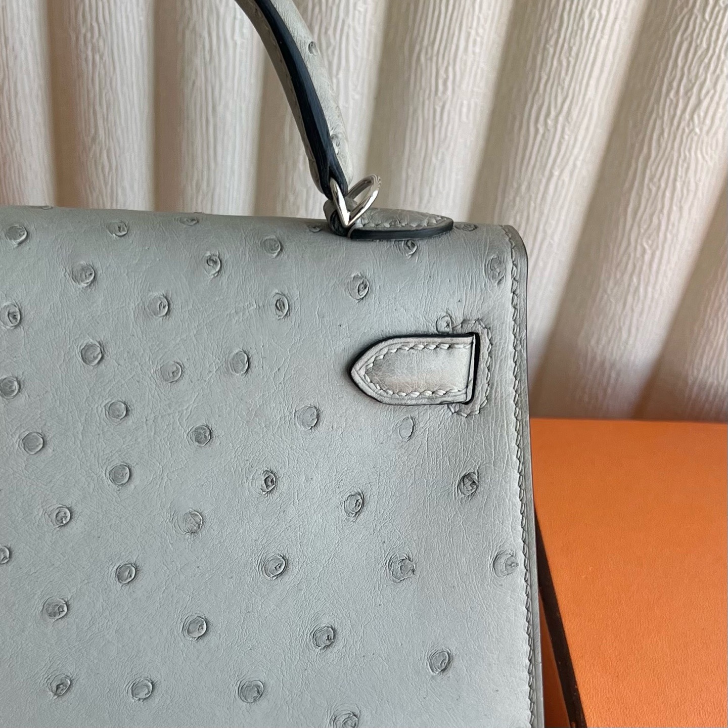 越南愛馬仕minikelly 二代價格Hermes Kelly Mini Sellier Ostrich Bleu Glacier冰川藍