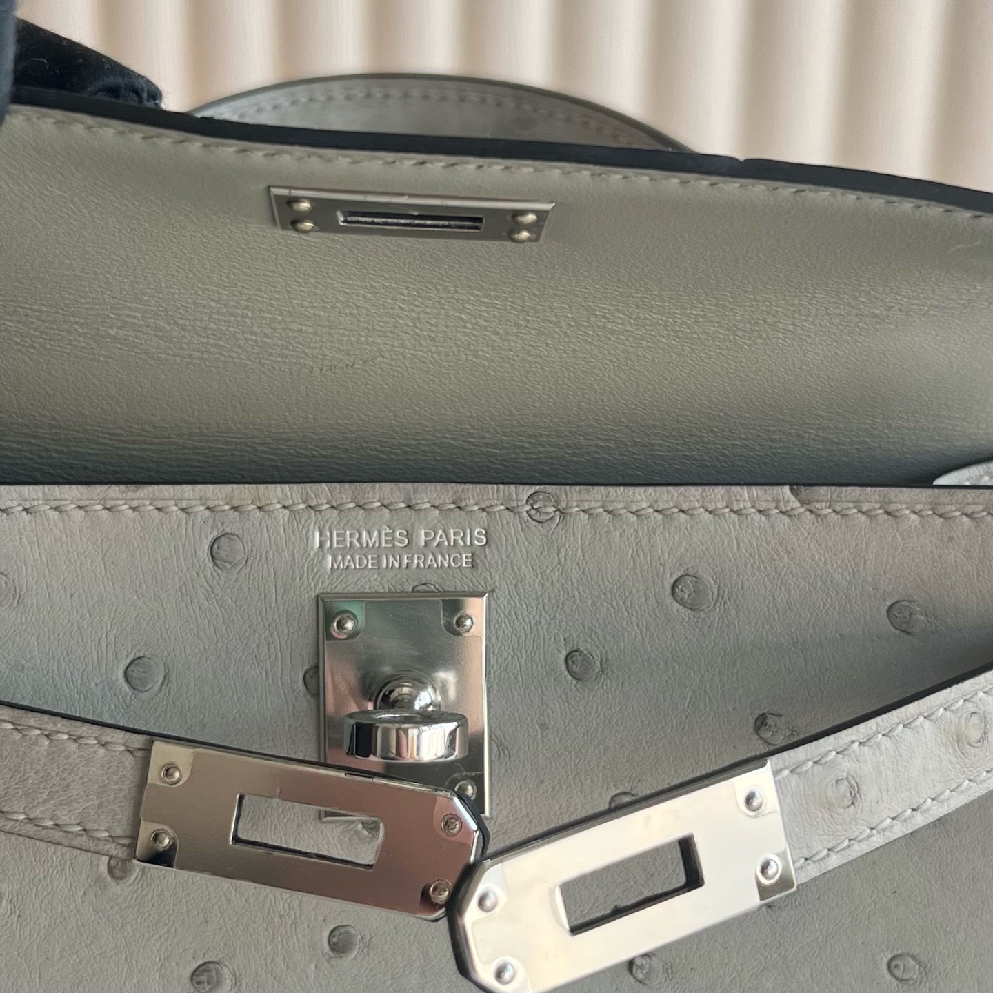 越南愛馬仕minikelly 二代價格Hermes Kelly Mini Sellier Ostrich Bleu Glacier冰川藍
