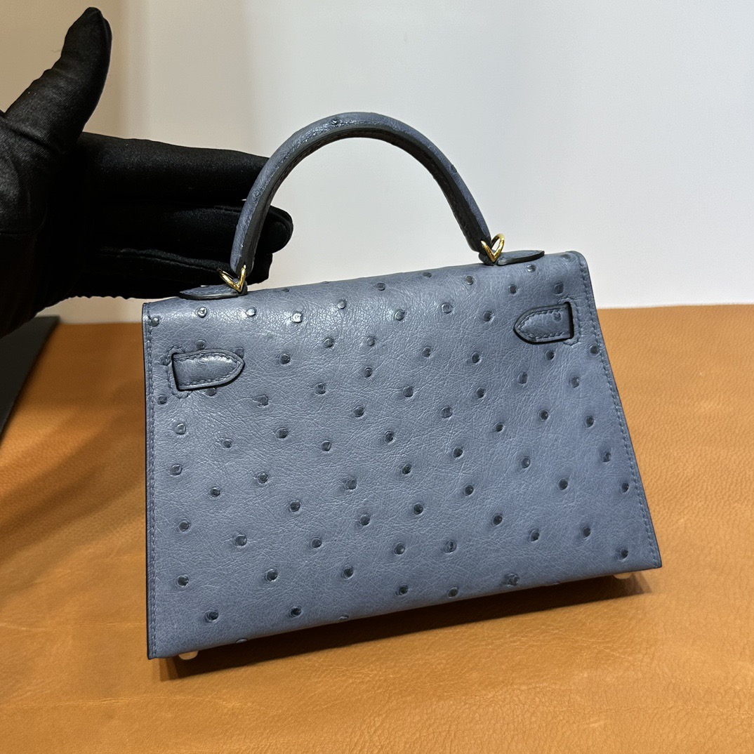 越南愛馬仕minikelly二代多少錢 Hermes Kelly Mini Sellier Ostrich Blue Agate 玛瑙蓝