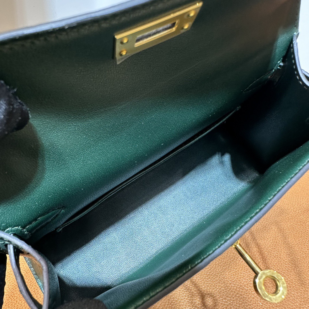 愛馬仕二代凱莉mini圖片 Hermes Kelly Mini Sellier Ostrich Vert Fonce 祖母綠 金色五金