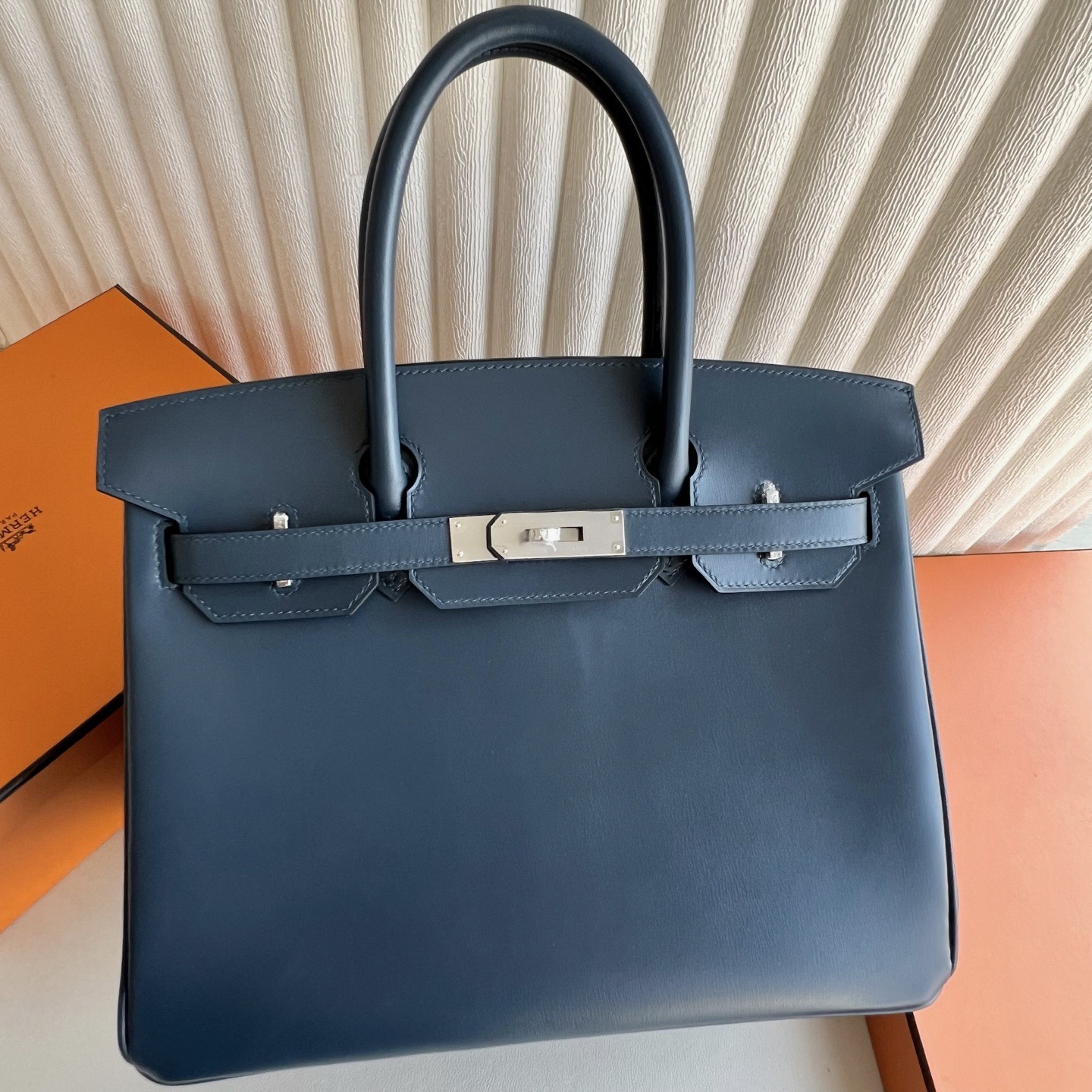 愛馬仕鉑金包價格及圖片Hermes Birkin 30 Box Bleu De Presse 普魯士藍