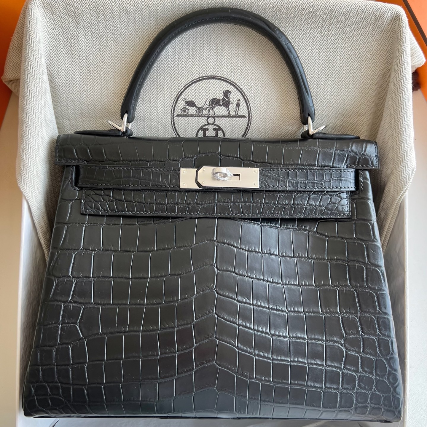 愛馬仕凱莉包尺寸大全 Hermes Kelly Retourne 28 Matte Nilo Crocodile Noir黑色-Qatar Kuwait Hermes Birkin Kelly Lindy bag 愛馬仕凱莉包尺寸大全 Hermes Kelly Retourne 28 Matte Nilo Crocodile Noir黑色