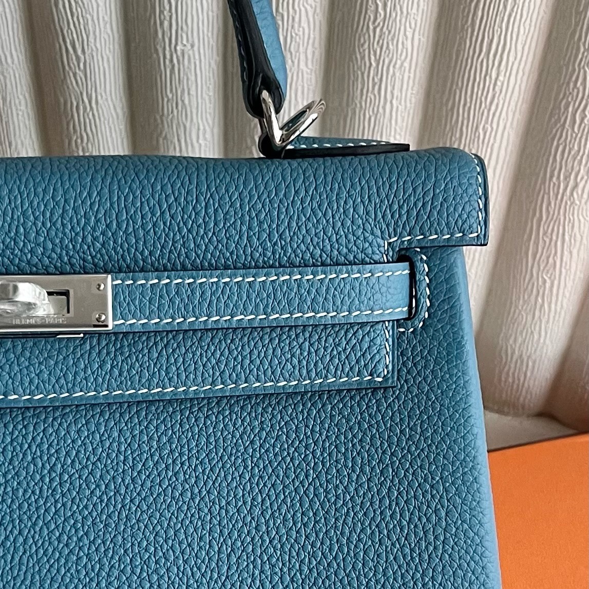 愛馬仕凱莉包包圖片Hermes Kelly Retourne 25 Togo New Bleu Jean 新牛仔藍