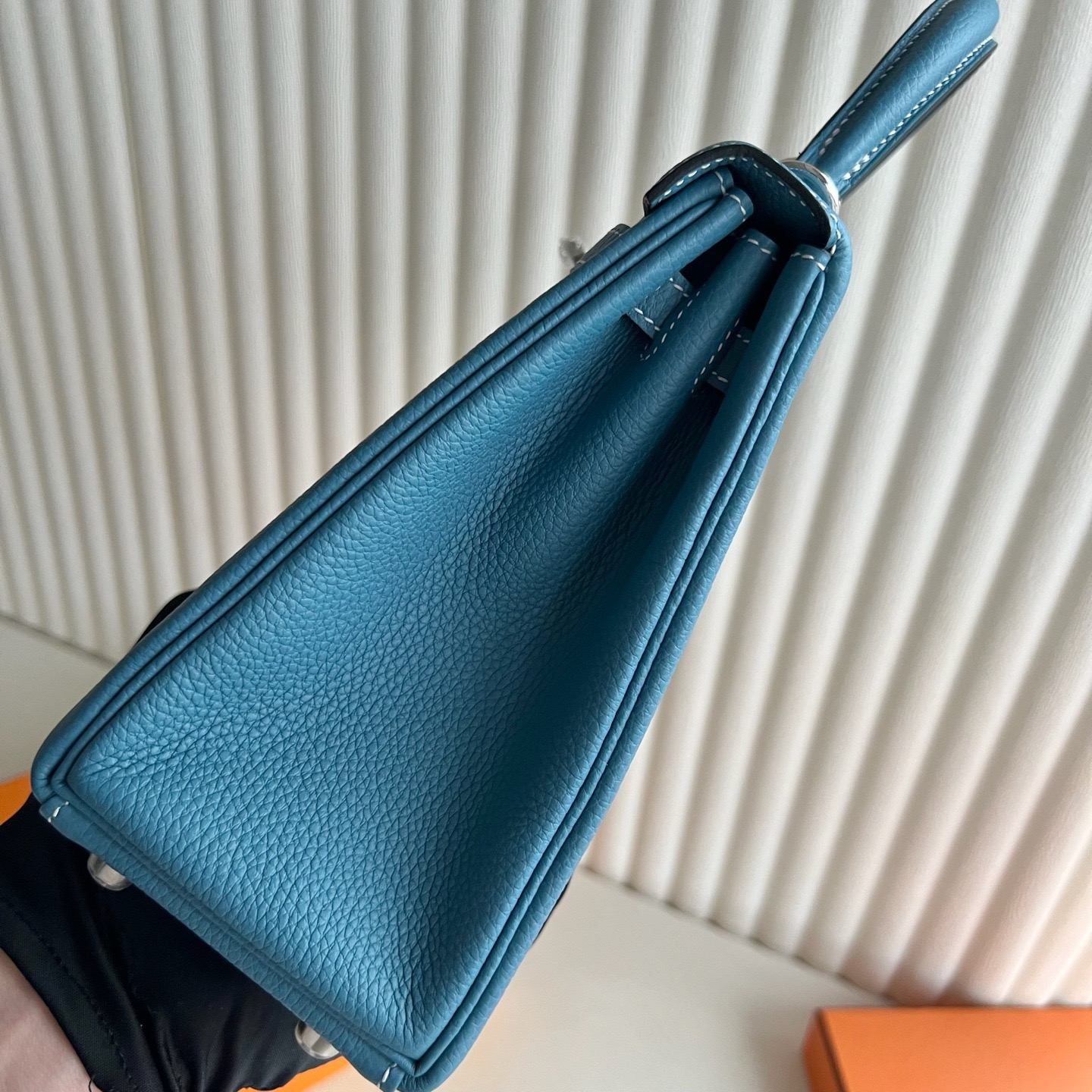 愛馬仕凱莉包包圖片Hermes Kelly Retourne 25 Togo New Bleu Jean 新牛仔藍