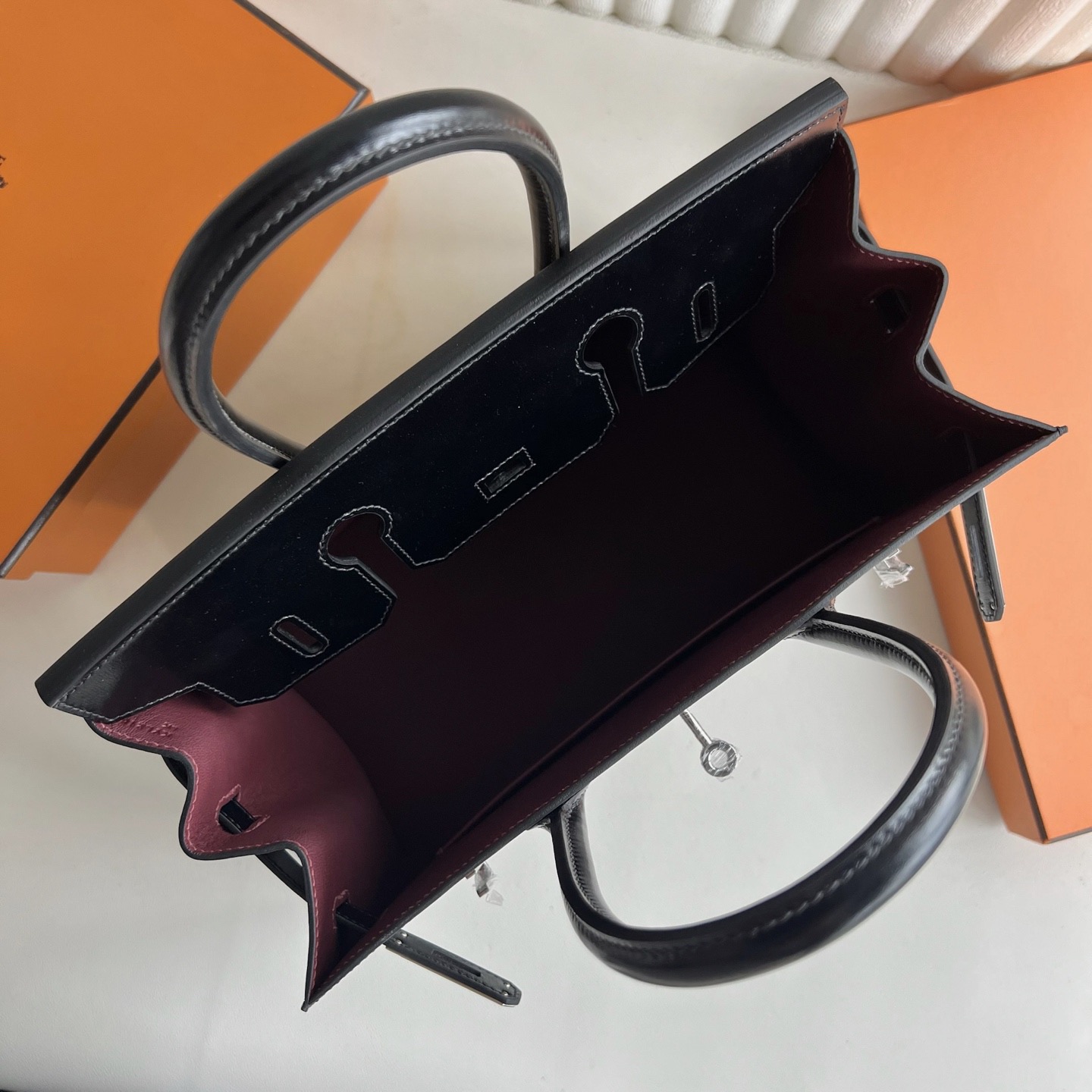 Hermes Birkin 30 Sellier Box 外縫 Noir黑色內拼55 Rouge H愛馬仕紅 銀色五金-Qatar Kuwait Hermes Birkin Kelly Lindy bag Hermes Birkin 30 Sellier Box 外縫 Noir黑色內拼55 Rouge H愛馬仕紅 銀色五金