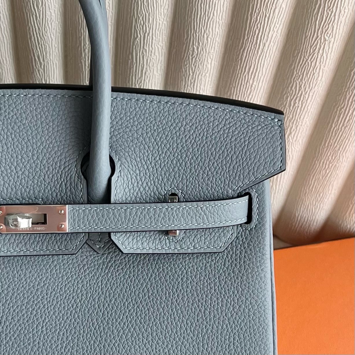 愛馬仕birkin25專櫃多少錢 Hermes Birkin 25 Togo J7 Bleu Lin亞麻藍銀色五金