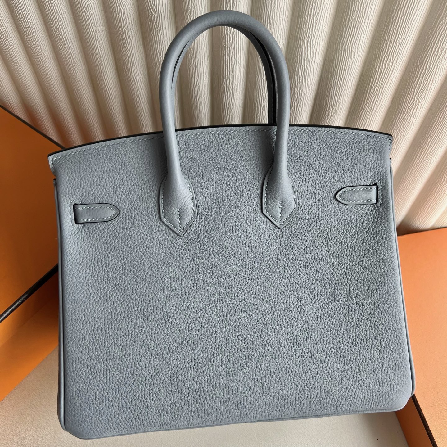 愛馬仕birkin25專櫃多少錢 Hermes Birkin 25 Togo J7 Bleu Lin亞麻藍銀色五金