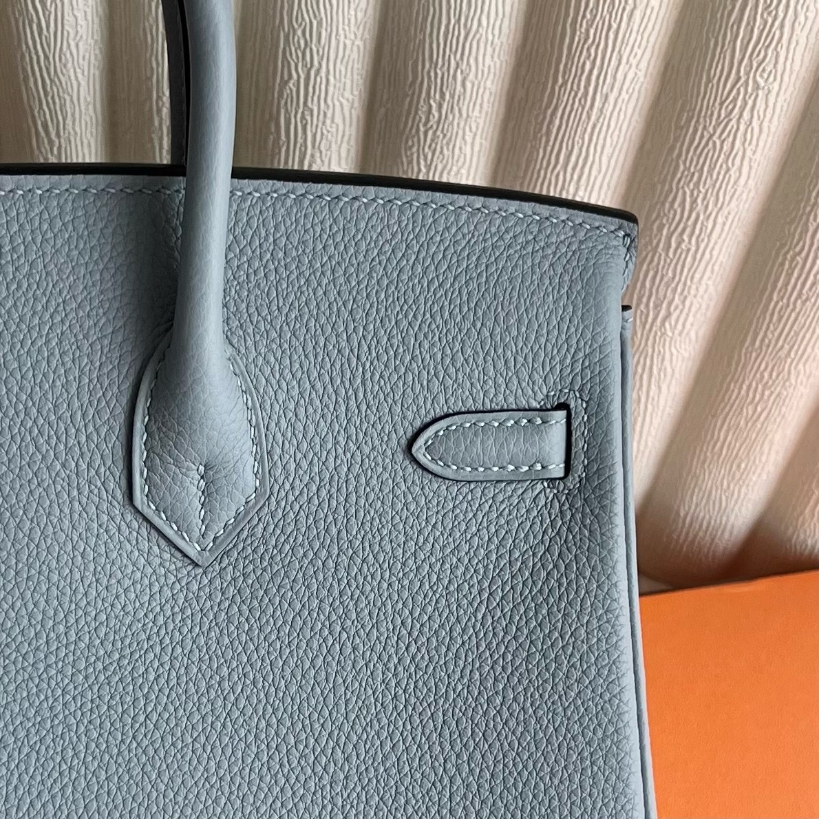 愛馬仕birkin25專櫃多少錢 Hermes Birkin 25 Togo J7 Bleu Lin亞麻藍銀色五金