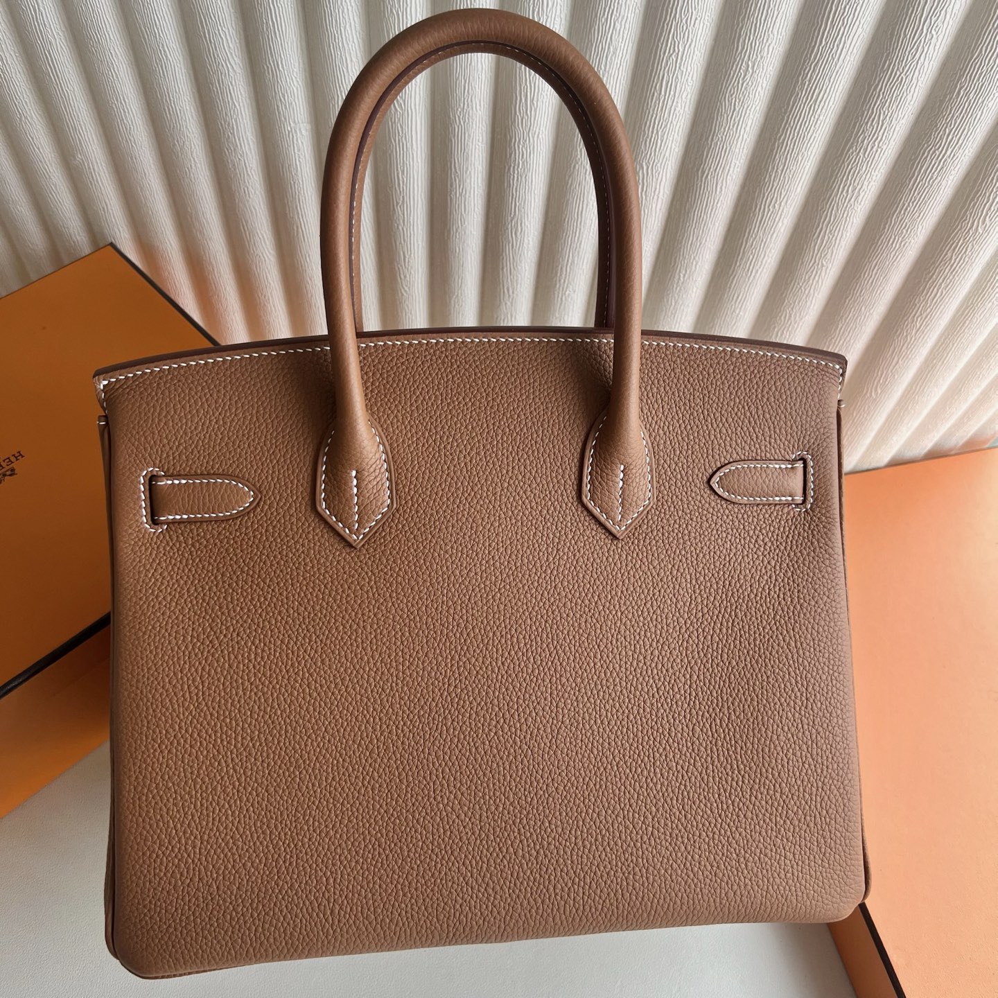 加拿大愛馬仕birkin30專櫃價格 Hermes Birkin 30 Togo Gold金棕色銀色五金