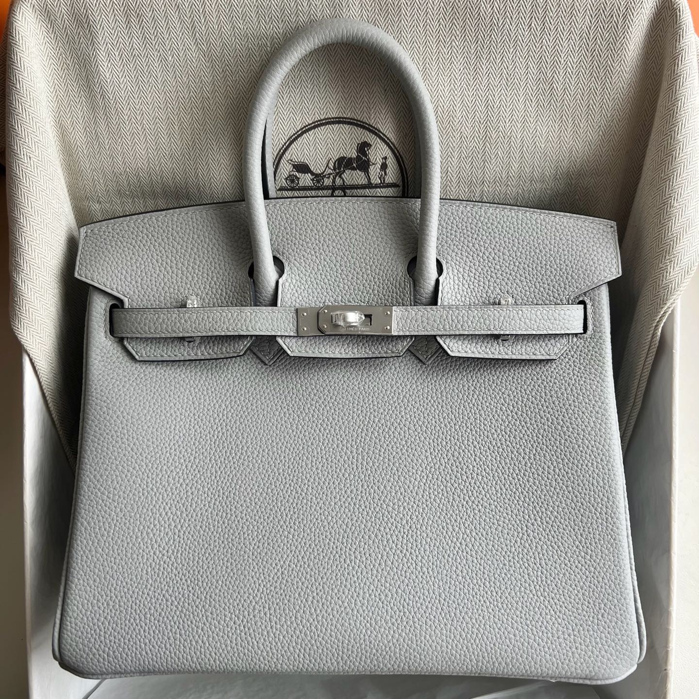 愛馬仕鉑金包最便宜多少錢 Hermes Birkin 25 Togo P0 Gris Pantin木偶灰銀色五金