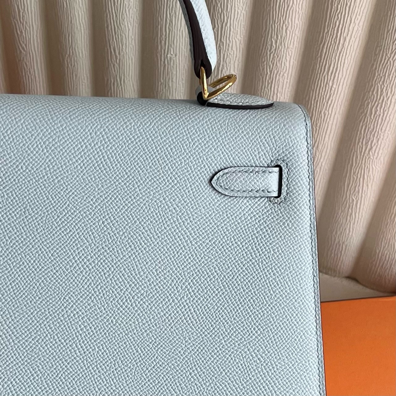 愛馬仕凱莉25澳大利亞專櫃價格 Hermes Kelly Sellier 25 Epsom Bleu Brume霧藍色