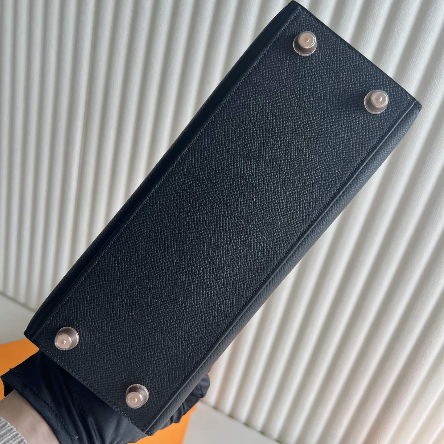 愛馬仕凱莉包25寸價格 Hermes Kelly Sellier 25 Epsom Noir黑色玫瑰金金色五金