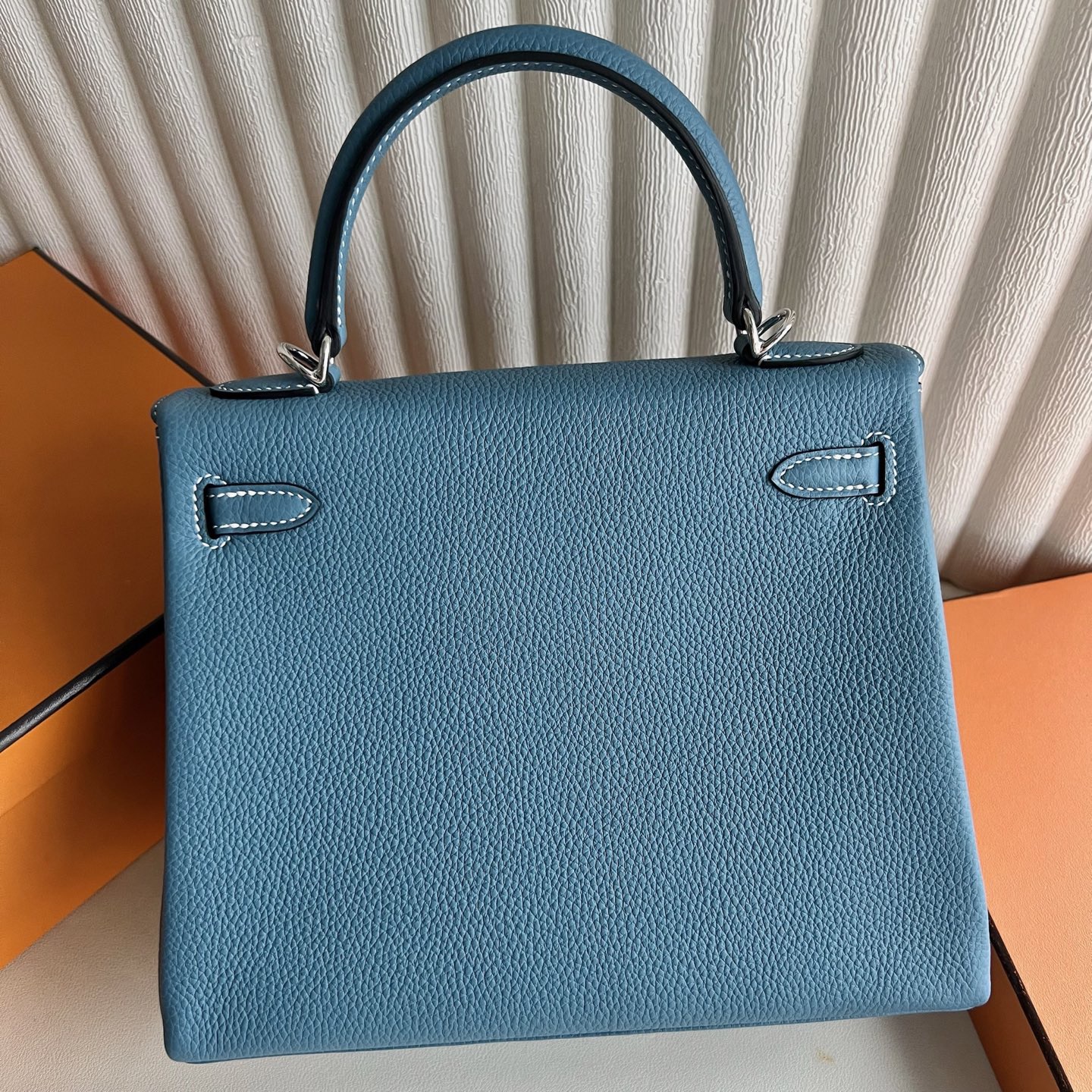 愛馬仕凱莉包澳大利亞官方價格 Hermes Kelly Retourne 25 Togo new bleu jean新牛仔藍