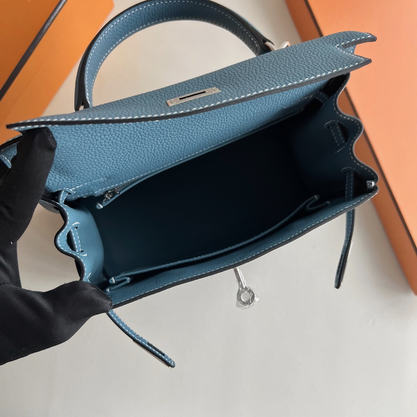 愛馬仕凱莉包澳大利亞官方價格 Hermes Kelly Retourne 25 Togo new bleu jean新牛仔藍