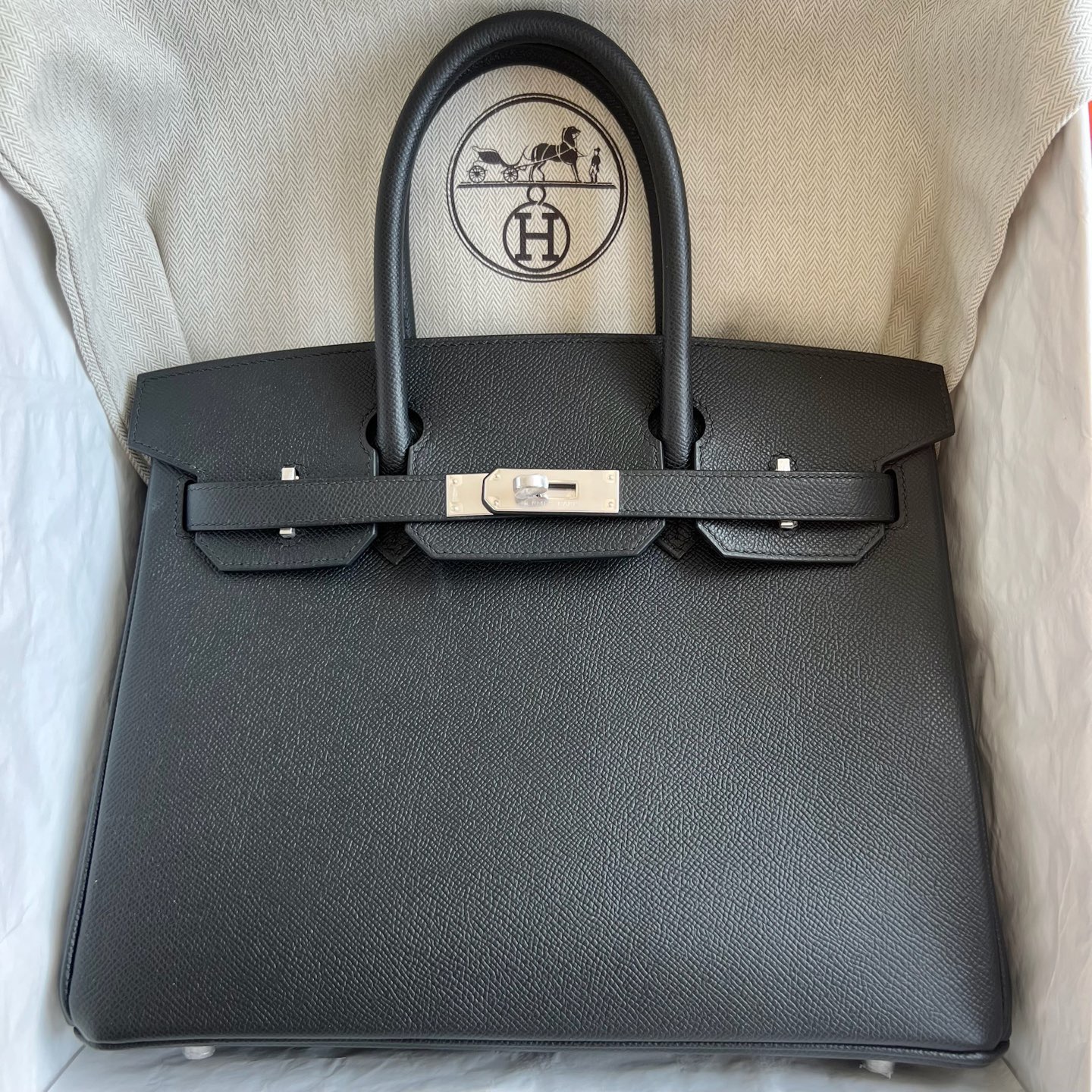愛馬仕鉑金包價格Hermes Birkin 30 Epsom Leather Noir 黑色 銀色五金