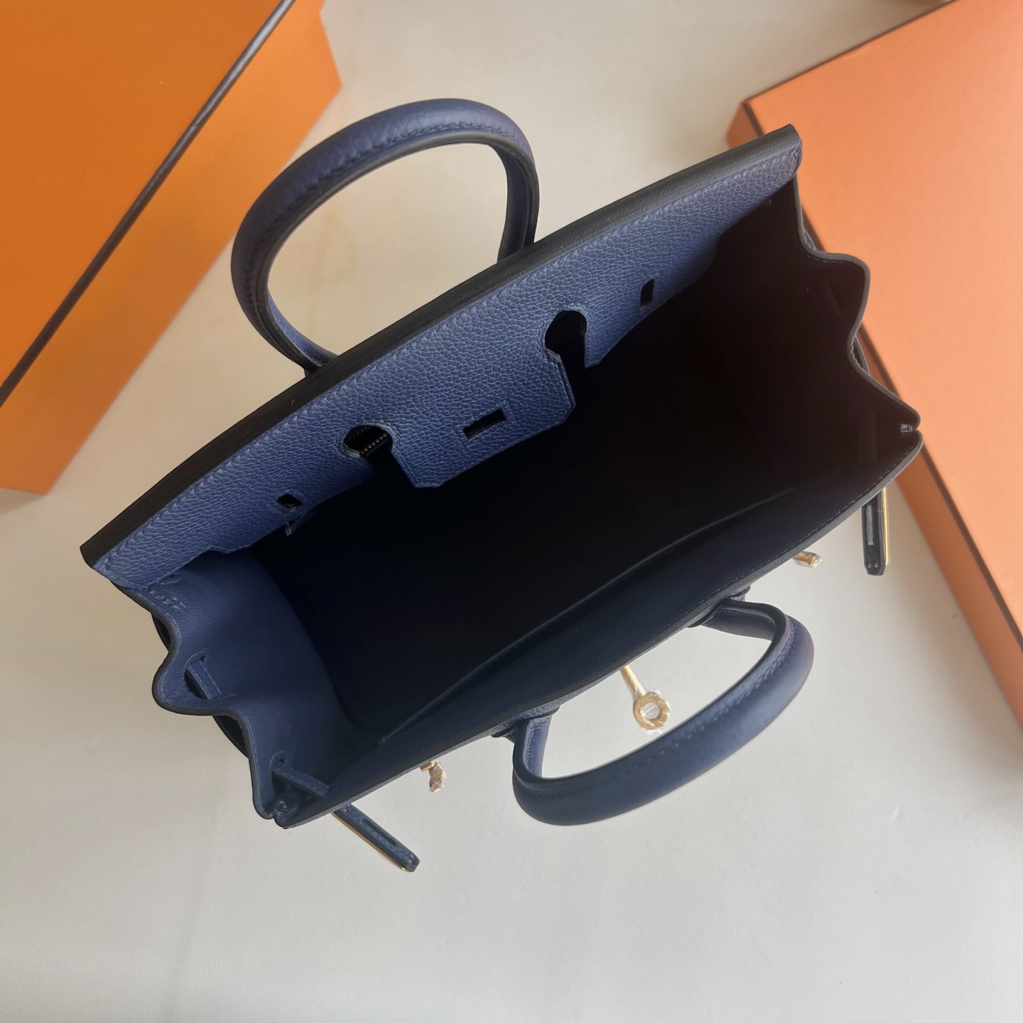 愛馬仕鉑金包多少錢Hermes Birkin 25 Togo 73 Bleu Sapphire寶石藍金色五金